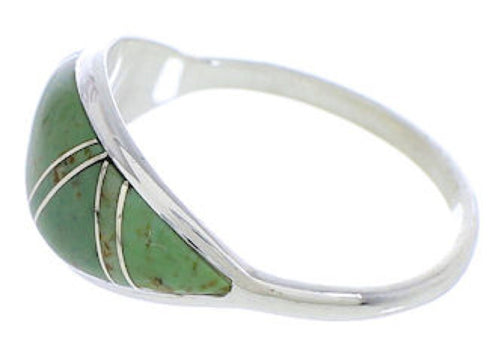 Southwest Turquoise Inlay Sterling Silver Ring Size 5-1/2 ZX36295